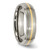 Chisel Titanium Brushed Center with 14k Gold Inlay 6mm Ridged Edge Band - TB-51B009D1-9895