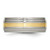 Chisel Titanium Brushed Center with 14k Gold Inlay 8mm Ridged Edge Band - TB-2AB9E700-8913