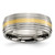 Chisel Titanium Brushed Center with 14k Gold Inlay 8mm Ridged Edge Band - TB-FE26FE05-4132