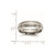 Chisel Titanium Brushed Center with Sterling Silver Inlay 6mm Ridged Edge Band - TB-0000D781-9748