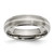 Chisel Titanium Brushed Center with Sterling Silver Inlay 6mm Ridged Edge Band - TB-DE07D38F-1149