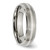 Chisel Titanium Brushed Center with Sterling Silver Inlay 6mm Ridged Edge Band - TB-DE07D38F-1149