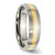 Chisel Titanium Brushed with 14k Gold Inlay 6mm Band - TB-6E39392E-4748