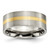 Chisel Titanium Brushed with 14k Gold Inlay 8mm Flat Band - TB-C2FEF834-3266