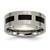 Chisel Titanium Brushed with Black Rubber 8mm Flat Band - TB-C0CDB9BB-4988