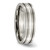Chisel Titanium Brushed with Sterling Silver Inlay 6mm Grooved Band - TB-44D8577D-6254