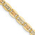 14K 22 inch 3.8mm Tri-color Pav‚ Valentino with Lobster Clasp Chain