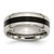 Chisel Titanium Polished Black Enamel 8mm Beveled Edge Band - TB-480927D7-6268