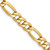 14K 22 inch 6.25mm Semi-Solid Figaro with Lobster Clasp Chain