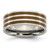 Chisel Titanium Polished Brown Enamel Striped 8mm Flat Band - TB-1699759F-1179