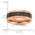 Chisel Titanium Polished Rose IP-plated Synthetic Leather Inlay in Clear Epoxy 8mm Band - TB-3C24F283-4708