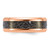 Chisel Titanium Polished Rose IP-plated Synthetic Leather Inlay in Clear Epoxy 8mm Band - TB-F131C79F-8023