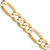 14K 22 inch 7mm Flat Figaro with Lobster Clasp Chain