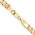 14K 22 inch 7mm Flat Figaro with Lobster Clasp Chain