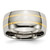 Chisel Titanium Polished with 14k Gold Inlay 10mm Band - TB-89DDEF53-5777