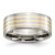 Chisel Titanium Polished with 14k Gold Inlay 8mm Flat Band - TB-0D65CF5C-5996