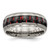 Chisel Titanium Polished with Black and Red Carbon Fiber Inlay 8mm Band - TB-C36C7C36-7836