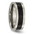 Chisel Titanium Polished with Black Carbon Fiber Inlay 8mm Band - TB-FEC00212-8578