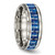 Chisel Titanium Polished with Blue and White Carbon Fiber Inlay 8mm Band - TB-69CDF857-6924