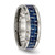 Chisel Titanium Polished with Blue Carbon Fiber Inlay 8mm Beveled Edge Band - TB-84127779-8896
