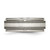 Chisel Titanium Polished with Sterling Silver Inlay Stone Finish Center Grooved Band - TB-20590AB5-9700