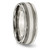 Chisel Titanium Polished with Sterling Silver Inlay Stone Finish Center Grooved Band - TB-A9619AA8-6233