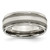 Chisel Titanium Polished with Sterling Silver Inlay Stone Finish Center Grooved Band - TB-BB971F0F-5241