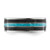 Chisel Titanium Polished with Turquoise and Black Star Sandstone Inlay 8mm Band - TB-43B71F4B-8782