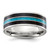 Chisel Titanium Polished with Turquoise and Black Star Sandstone Inlay 8mm Band - TB-B710CEFF-3396