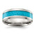 Chisel Titanium Polished with Turquoise Inlay 8mm Band - TB-98854EA2-1449