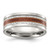 Chisel Titanium Polished with Wood and Imitation Meteorite Inlay 8mm Band - TB-B78FB56D-9717