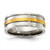 Chisel Titanium Polished with Yellow IP-plated Center 8.00mm Band - TB-61634870-4771