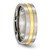 Chisel Titanium Polished Yellow IP-plated 7mm Grooved Band - TB-675F1EEB-1689
