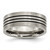 Chisel Titanium Satin and Polished Black Enamel Striped 8mm Flat Band - TB-ABE15EFF-7443