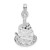 De-Ani Sterling Silver Polished Happy Birthday Slice of Cake Pendant