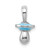 De-Ani Sterling Silver Rhodium-Plated 3D Blue Enameled Pacifier Pendant