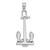 De-Ani Sterling Silver Rhodium-Plated 3D Moveable Navy Anchor Pendant