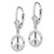 De-Ani Sterling Silver Rhodium-Plated 3D Peace Symbol Leverback Earrings