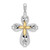 De-Ani Sterling Silver Rhodium-Plated Diamond-Cut Heart Cross with 14k Accent Pendant