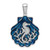 De-Ani Sterling Silver Rhodium-Plated Enameled Blue Shell with Seahorse Pendant