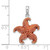 De-Ani Sterling Silver Rhodium-Plated Enameled Orange Starfish Pendant - QC-4A4C09FF-9932