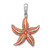 De-Ani Sterling Silver Rhodium-Plated Enameled Orange Starfish Pendant - QC-7A29F906-7293