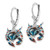 De-Ani Sterling Silver Rhodium-Plated Enameled Stone Crab Leverback Earrings