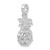 De-Ani Sterling Silver Rhodium-Plated Polished 3D Cut-Out Small Pineapple Pendant