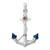 De-Ani Sterling Silver Rhodium-Plated Polished 3D Enameled Anchor Pendant