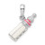 De-Ani Sterling Silver Rhodium-Plated Polished 3D Pink Baby Bottle Pendant