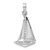 De-Ani Sterling Silver Rhodium-Plated Polished 3D Sailboat Pendant - QC-2EC7172C-6960