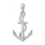 De-Ani Sterling Silver Rhodium-Plated Polished and Textured 3D Anchor with Rope Pendant - QC-F067AD4B-9077