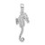 De-Ani Sterling Silver Rhodium-Plated Polished and Textured 3D Sea Horse Pendant - QC-1E405DC8-7474