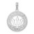 De-Ani Sterling Silver Rhodium-Plated Polished Barbados with Trident Circle Pendant